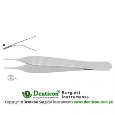 Mini-Adson Dissecting Forceps Angled - 1 x 2 Teeth Stainless Steel, 12 cm - 4 3/4"